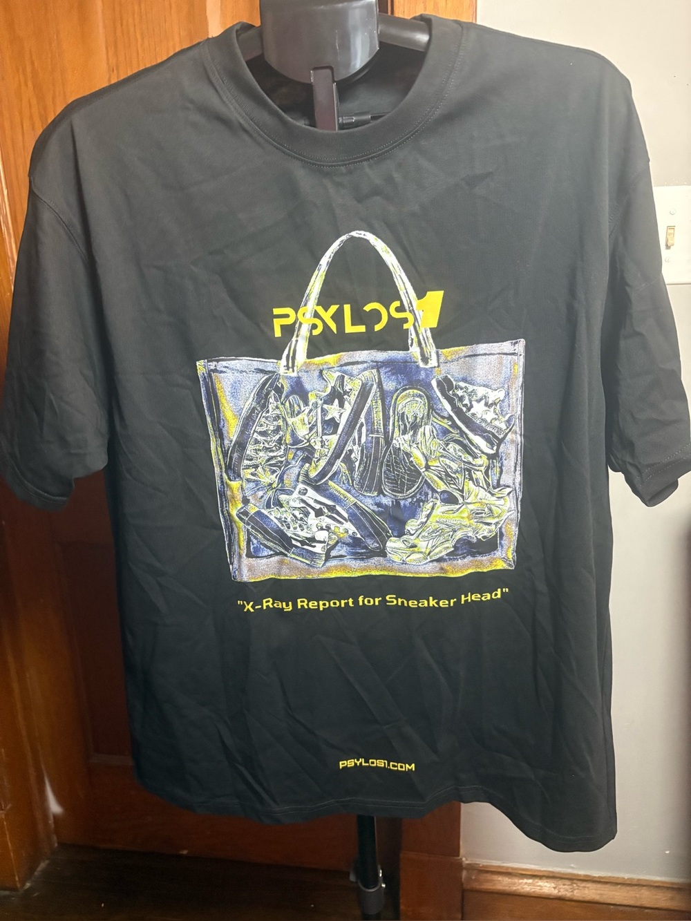PSYLOS1 Sneakerhead Graphic T-Shirt Black X-Ray Sneaker Bag Streetwear